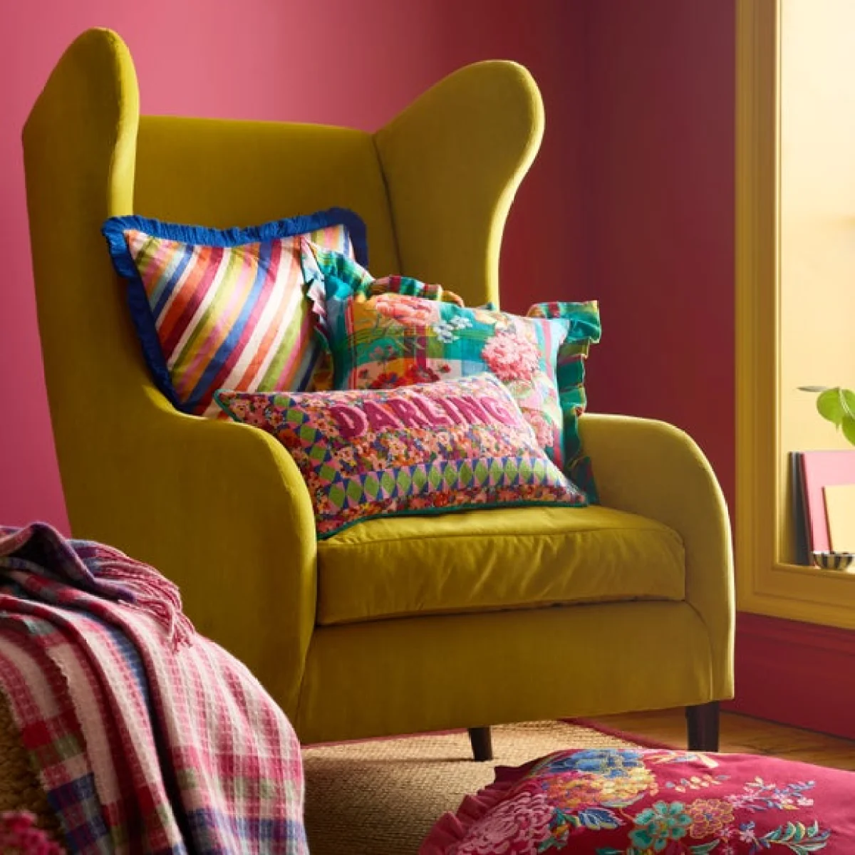 Sophie Robinson Darling Diagonal Striped Cotton Square Cushion – image 6