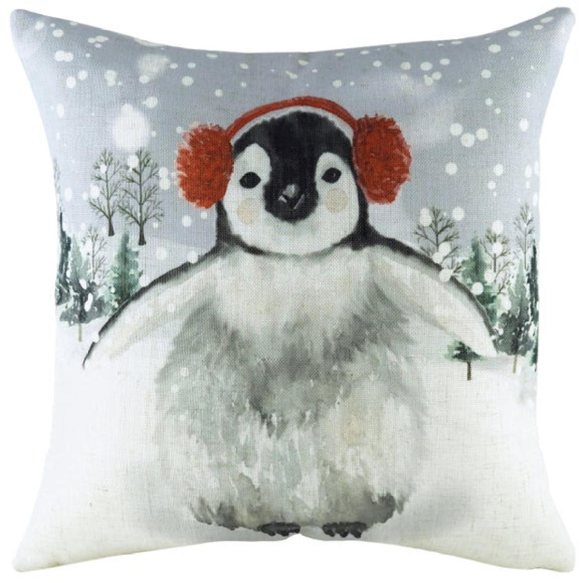 Evans Lichfield Snowy Penguin Square Cushion – image 2