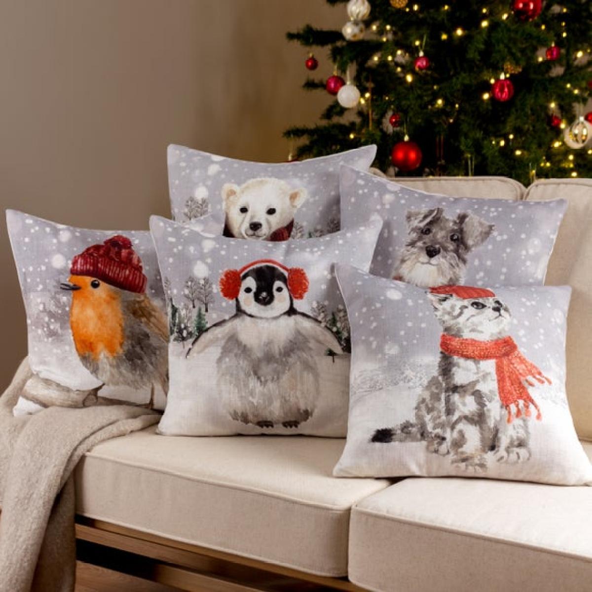 Evans Lichfield Snowy Penguin Square Cushion – image 5