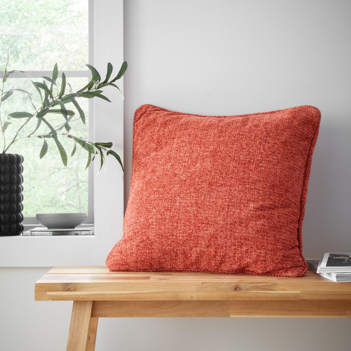 Catherine Lansfield Wilson Plain Chenille Square Cushion – image 2