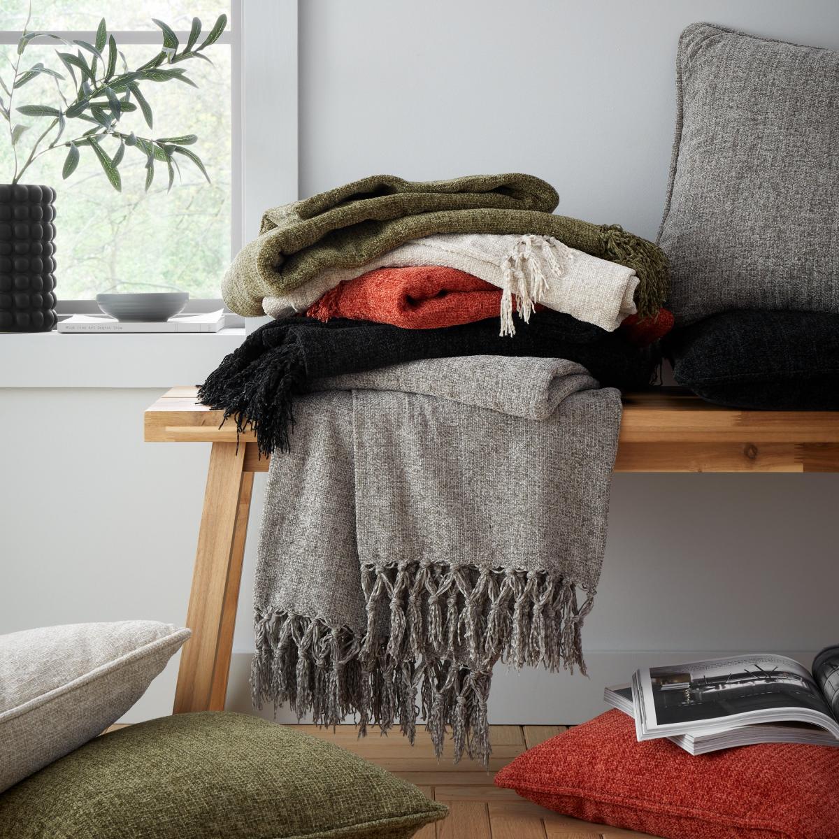 Catherine Lansfield Wilson Plain Chenille Square Cushion – image 7