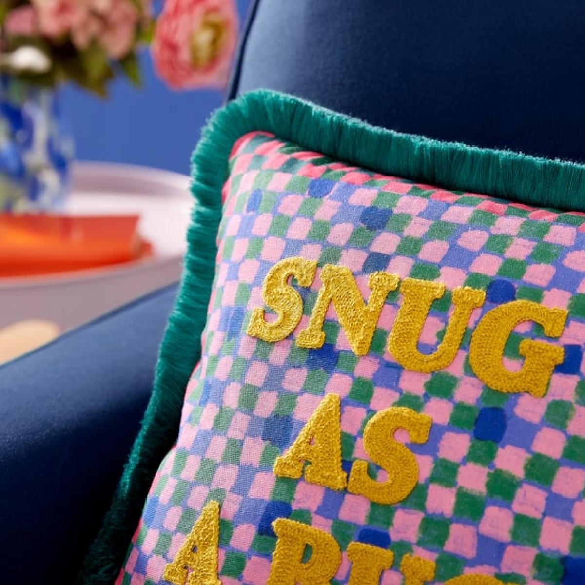 Sophie Robinson Snug as a Bug Cotton Square Cushion – image 2