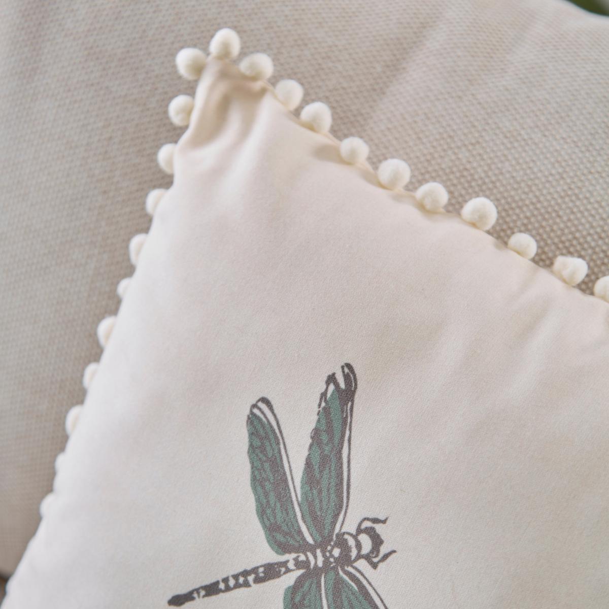 Dragonfly Pom Pom Cushion Cover Natural – image 2