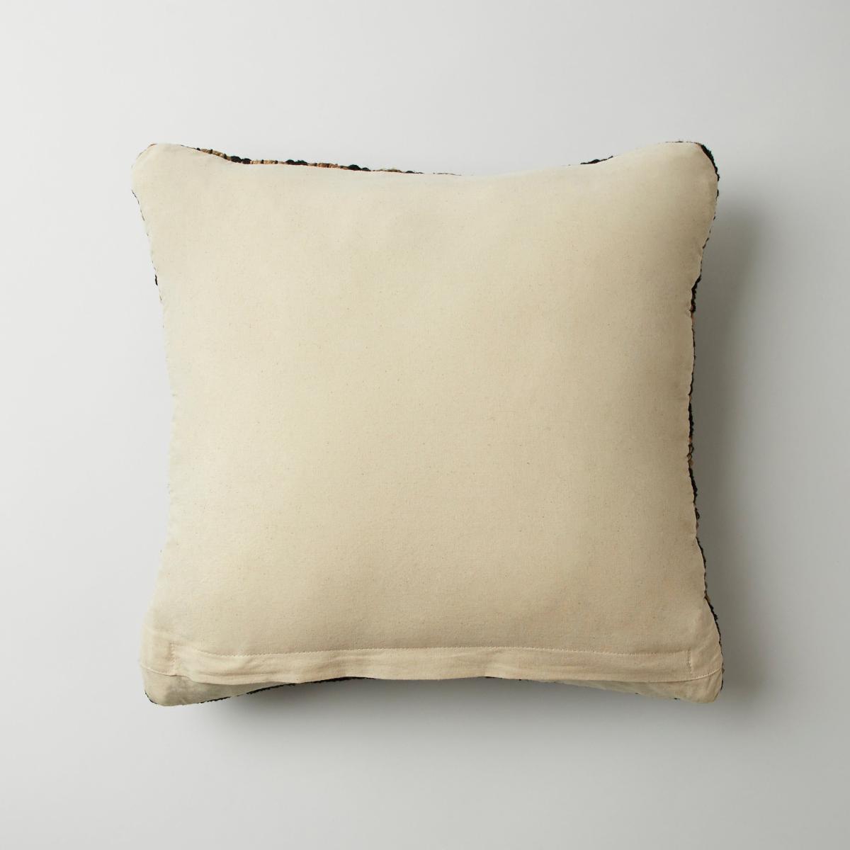 Jute and Cotton Zig Zag Cushion Black MultiColoured – image 3