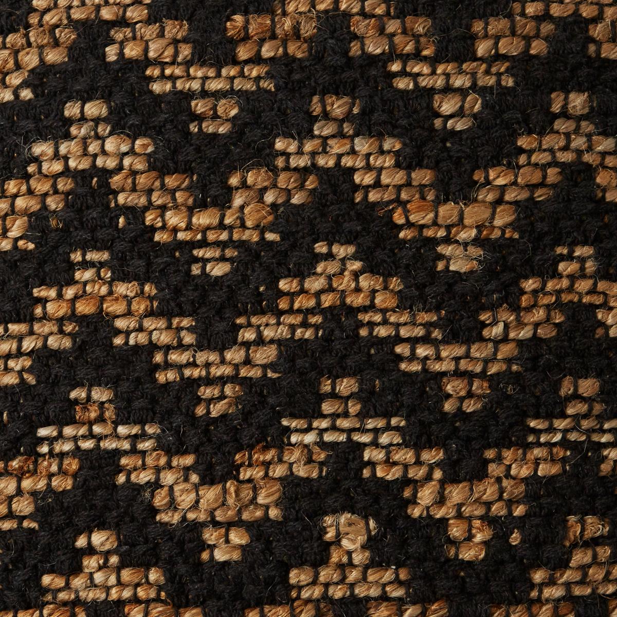 Jute and Cotton Zig Zag Cushion Black MultiColoured – image 4