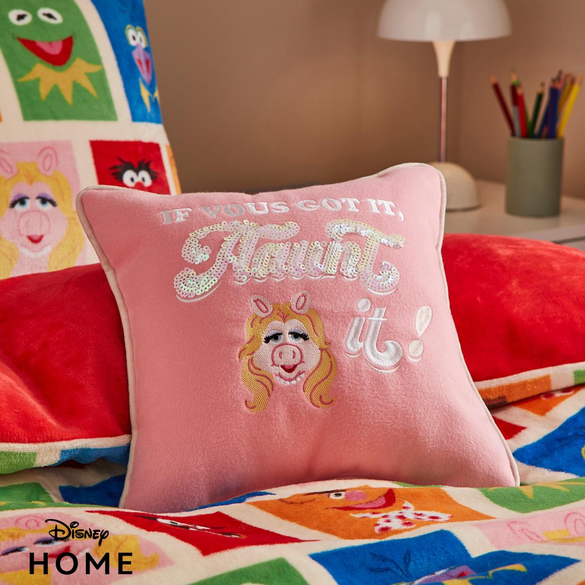 Disney Muppets Miss Piggy Slogan Square Cushion Pink – image 2