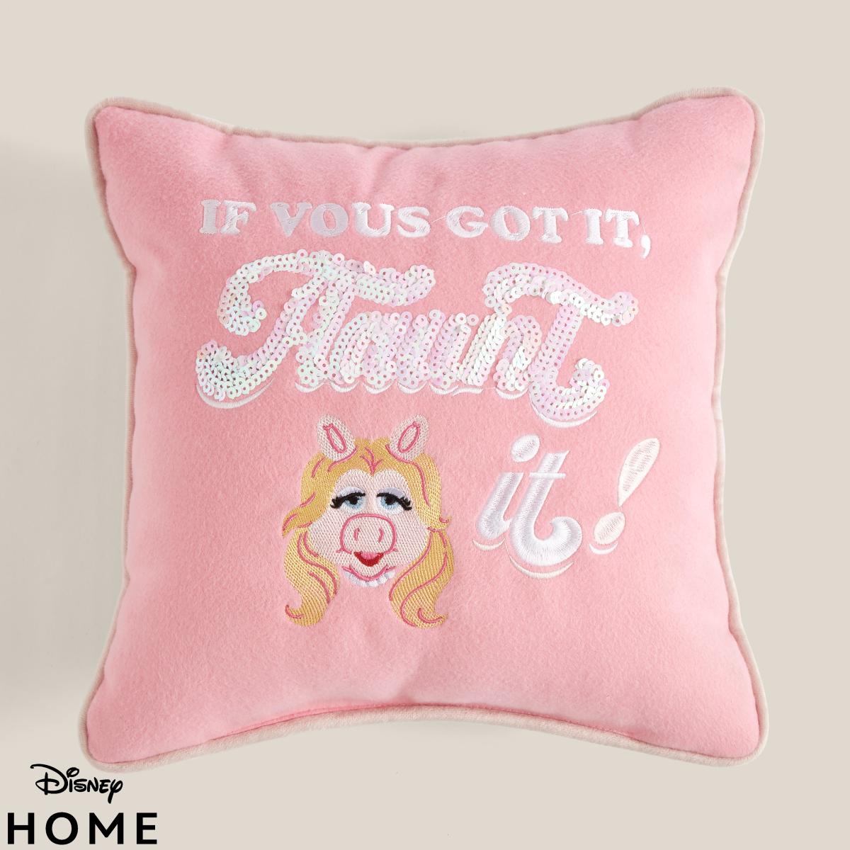 Disney Muppets Miss Piggy Slogan Square Cushion Pink – image 4