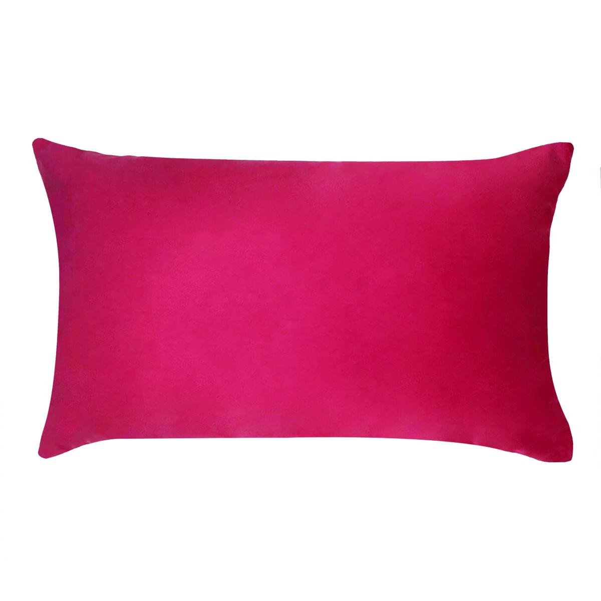 furn. Serpentine Fuschia Rectangle Velvet Cushion Fuchsia (Pink) – image 2