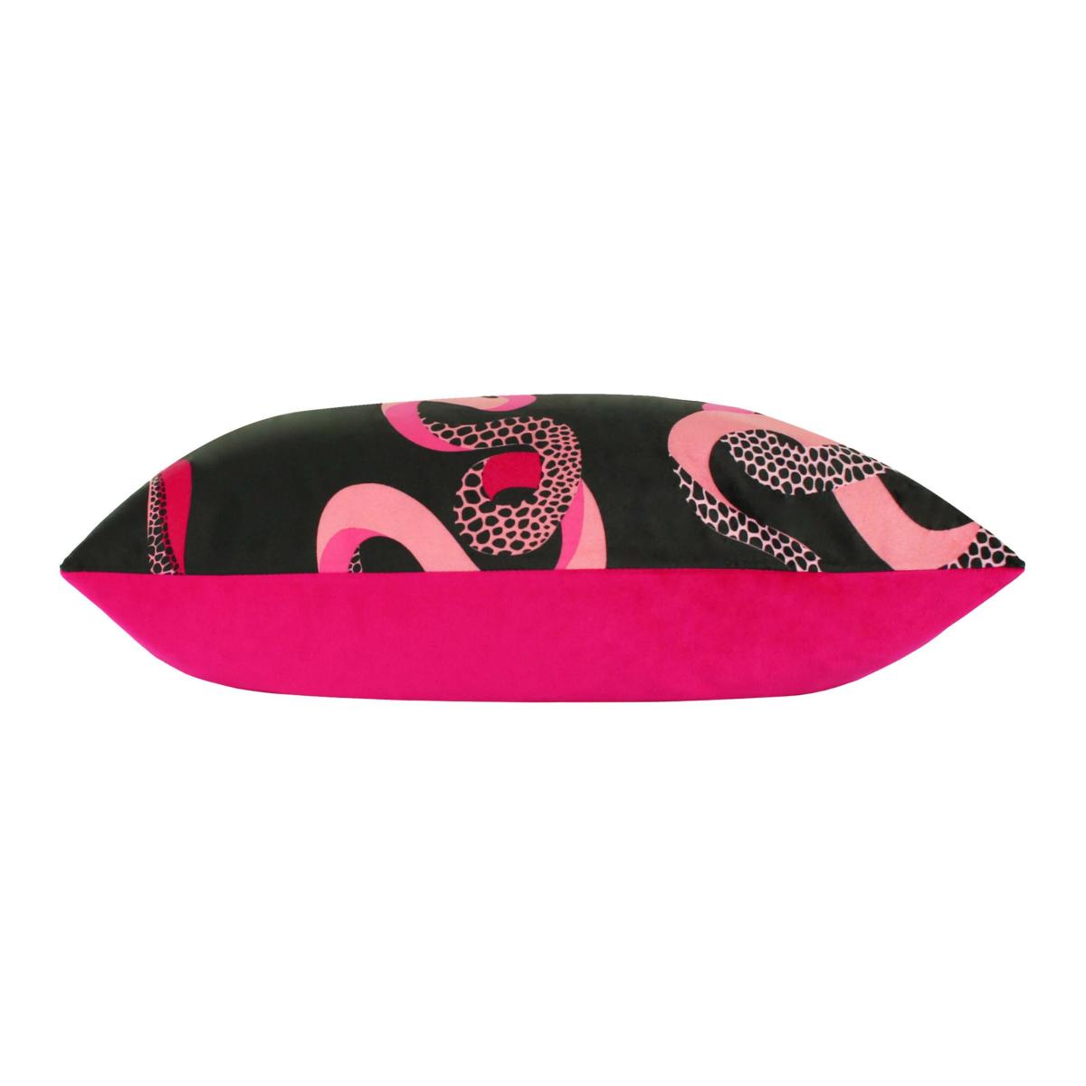 furn. Serpentine Fuschia Rectangle Velvet Cushion Fuchsia (Pink) – image 3