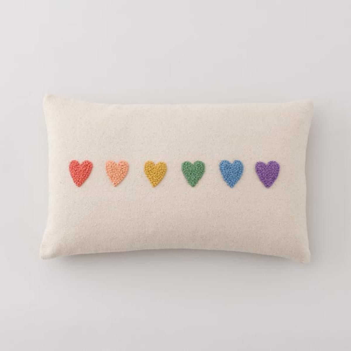 Knotted Rainbow Hearts Rectangular Cushion – image 3