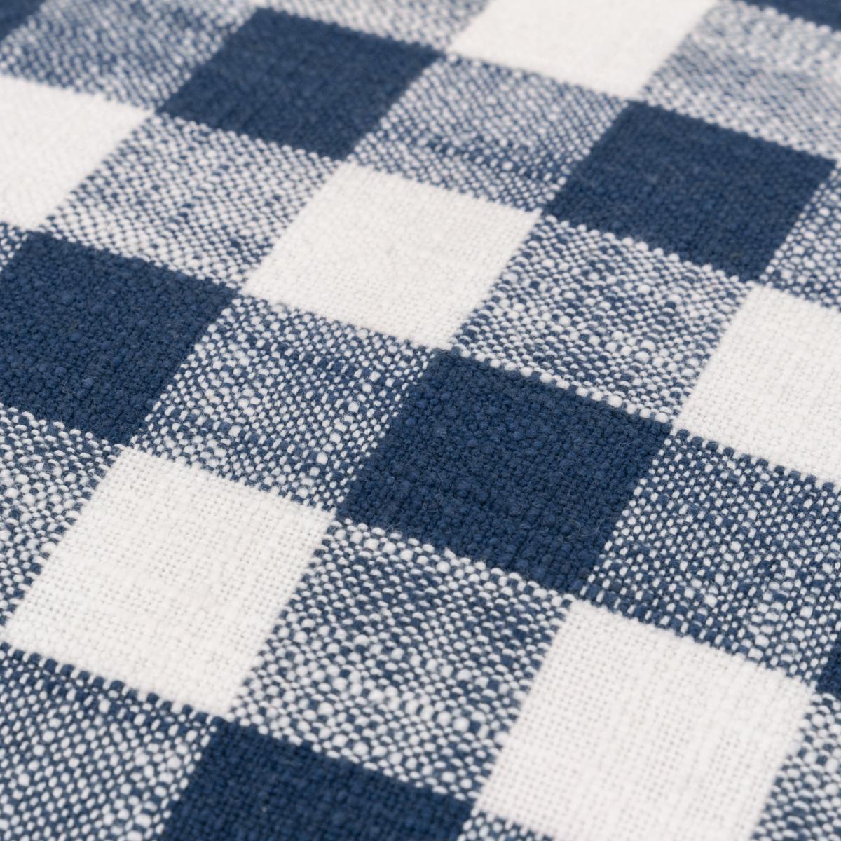 Yard Barton Check Cotton Square Cushion Navy – image 4