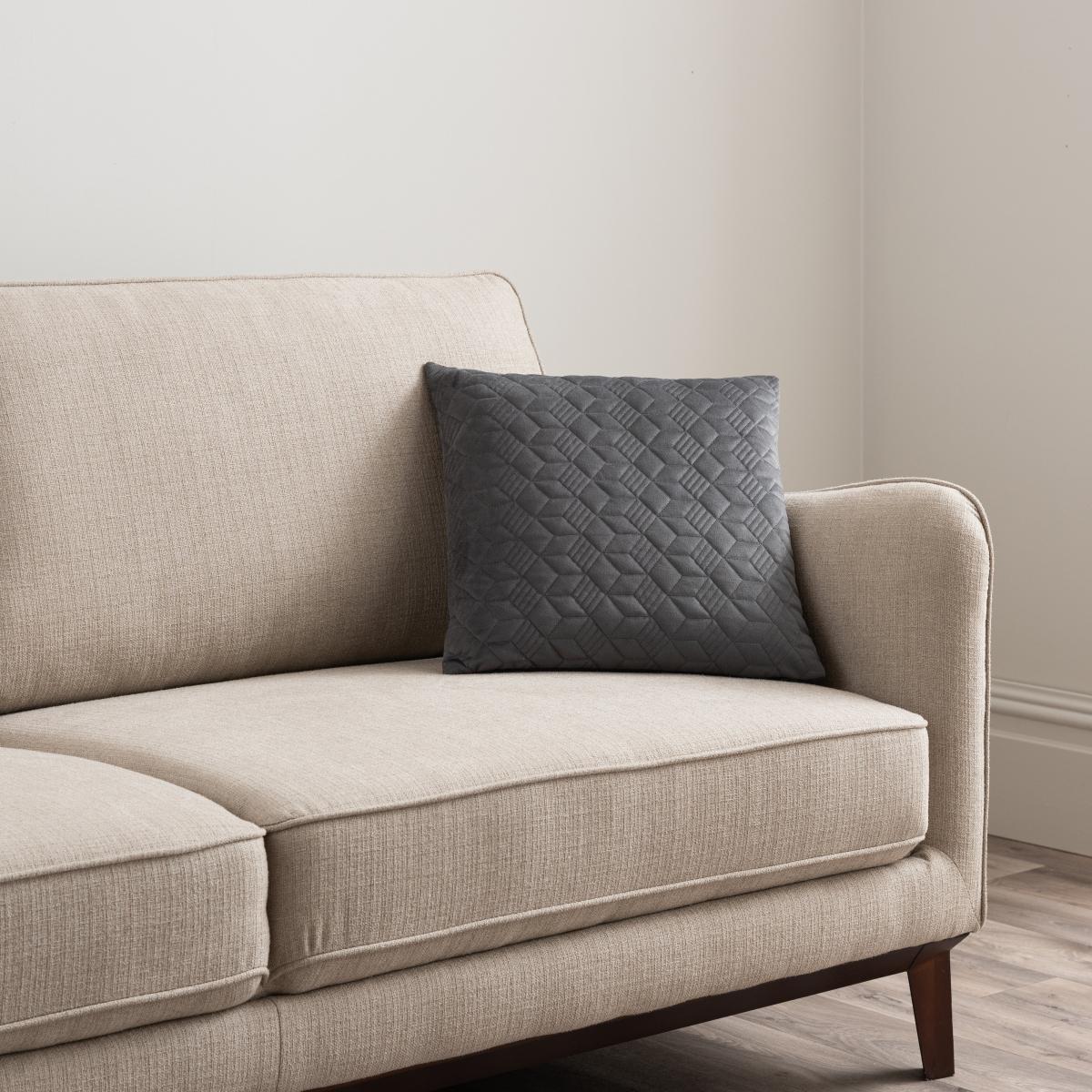 Quilted Geo Cushion Grey – image 2