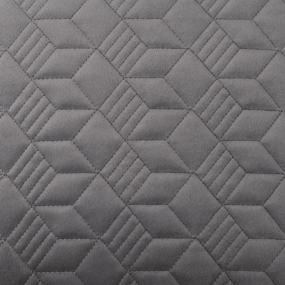 Quilted Geo Cushion Grey – image 3