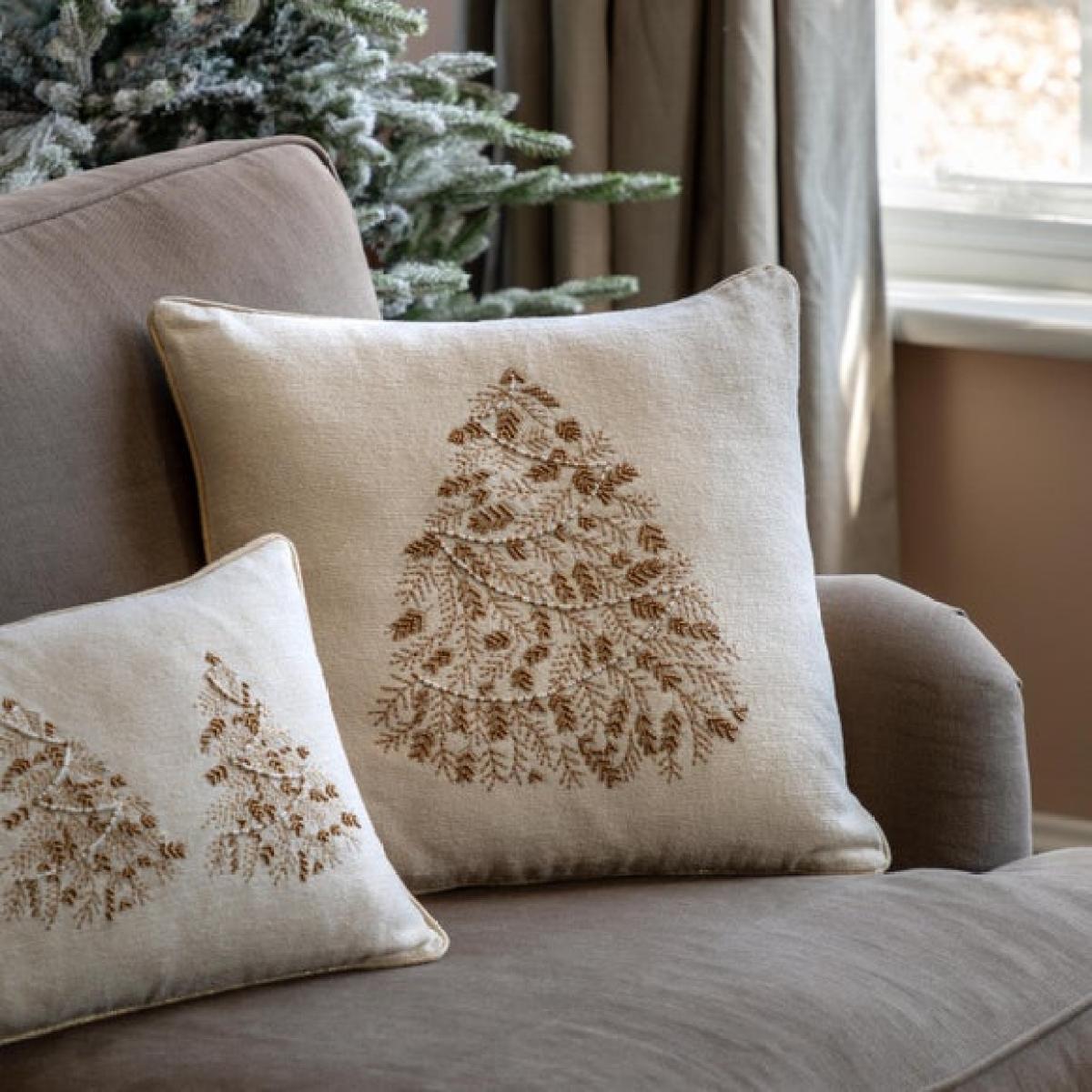 Stitched Tree Square Cushion – image 1