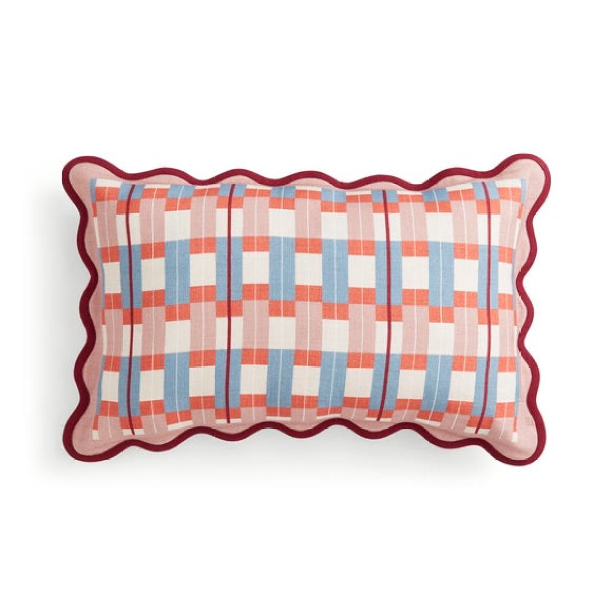 Wave Checkerboard Rectangle Cotton Cushion – image 3