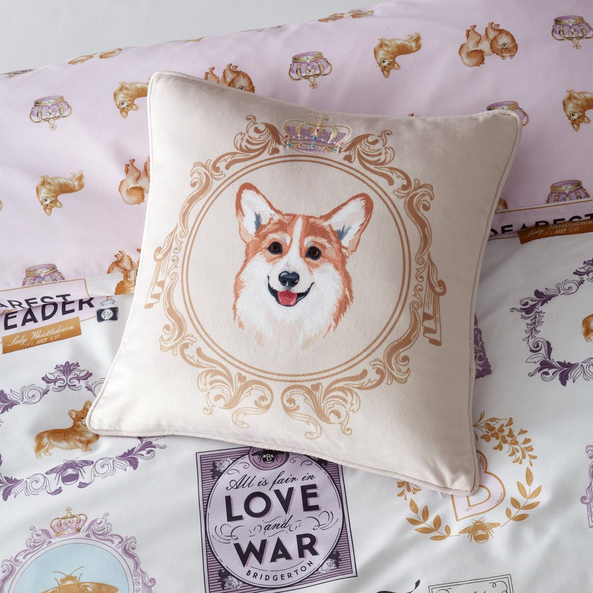 Bridgerton By Catherine Lansfield Mr Newton Corgi Cushion Natural – image 2