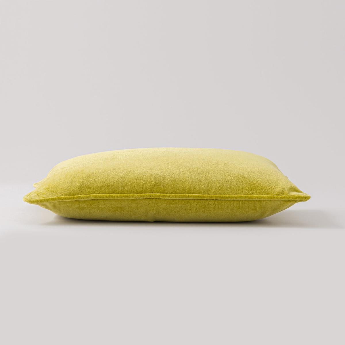Clara Cotton Velvet Rectangle Cushion Chartreuse – image 4