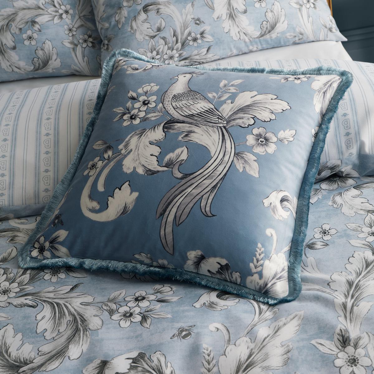 Bridgerton By Catherine Lansfield Regal Floral Cushion Blue – image 2