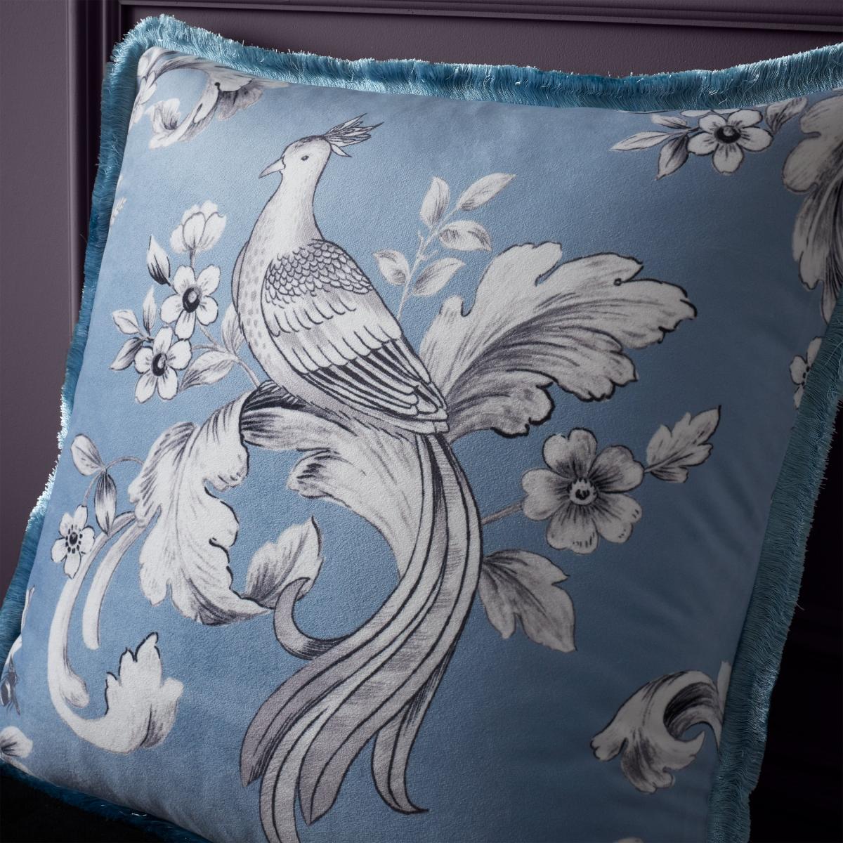 Bridgerton By Catherine Lansfield Regal Floral Cushion Blue – image 3