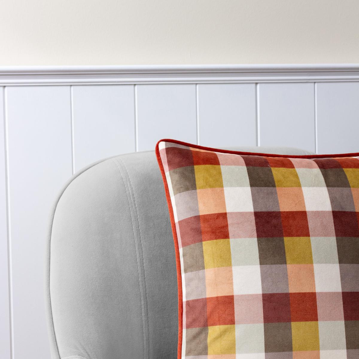 Check Square Cushion Orange – image 2