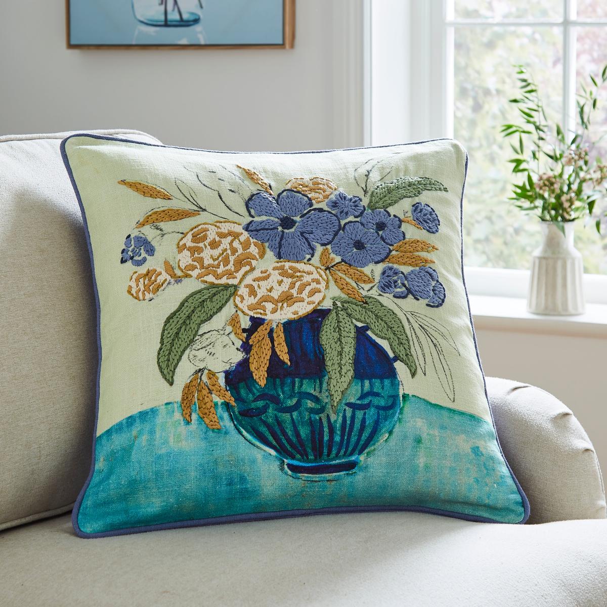 Still Life Floral Cushion MultiColoured – image 1