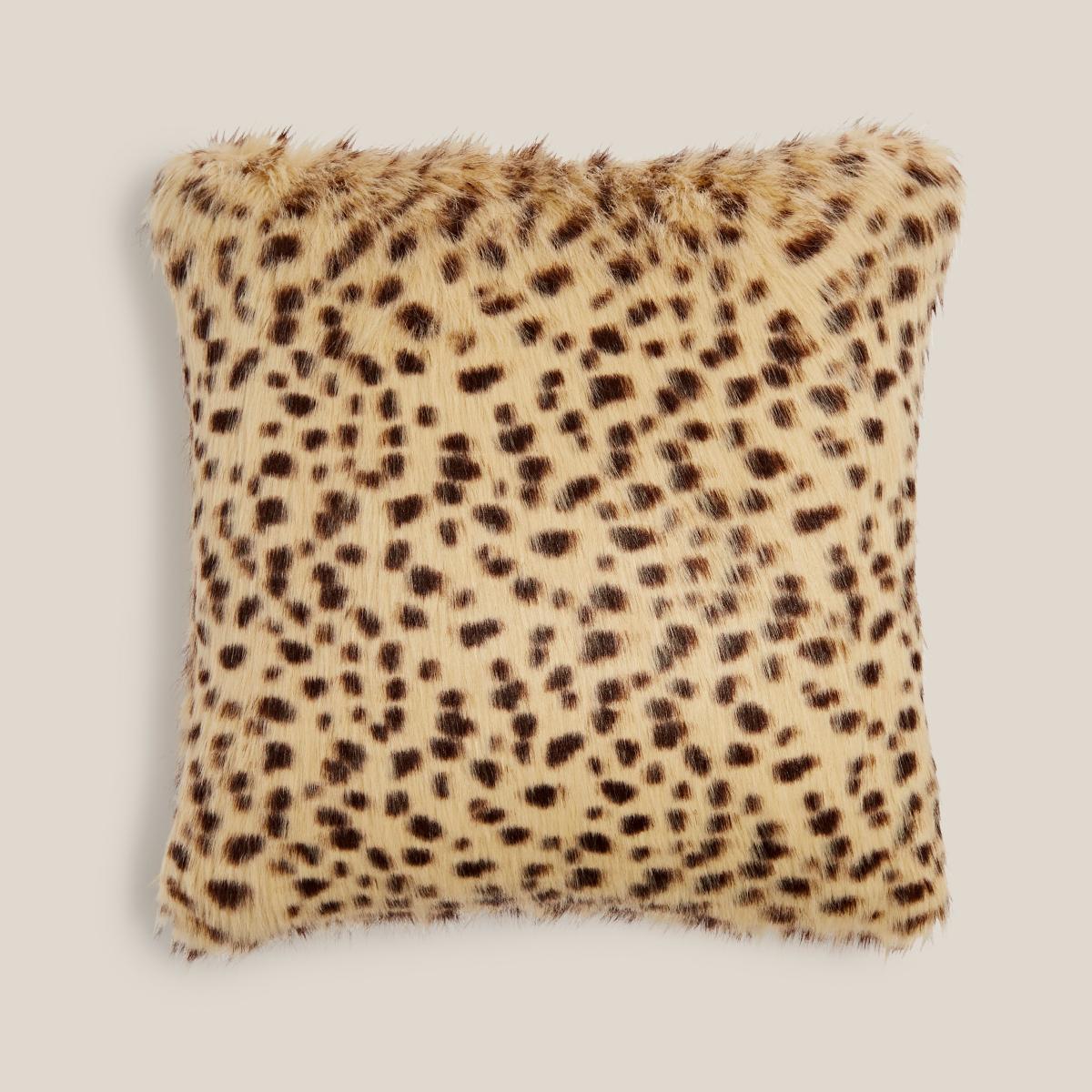 Cheetah Faux Fur Cushion MultiColoured – image 2