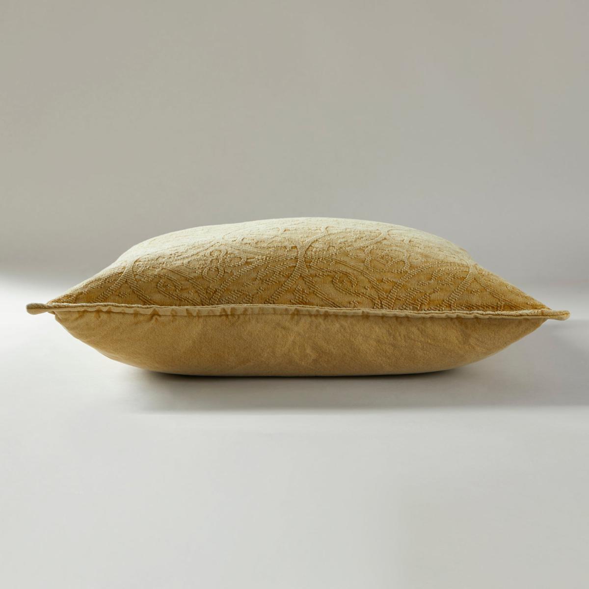 Stone Washed Chenille Cushion Ochre – image 3