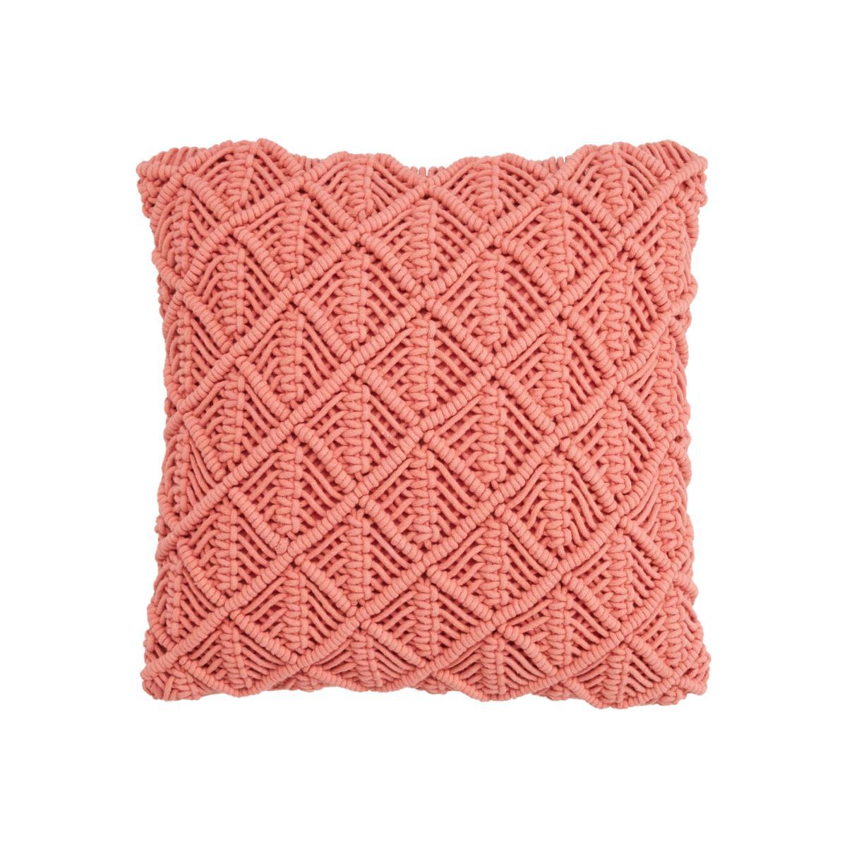 Macrame Cushion Coral – image 1