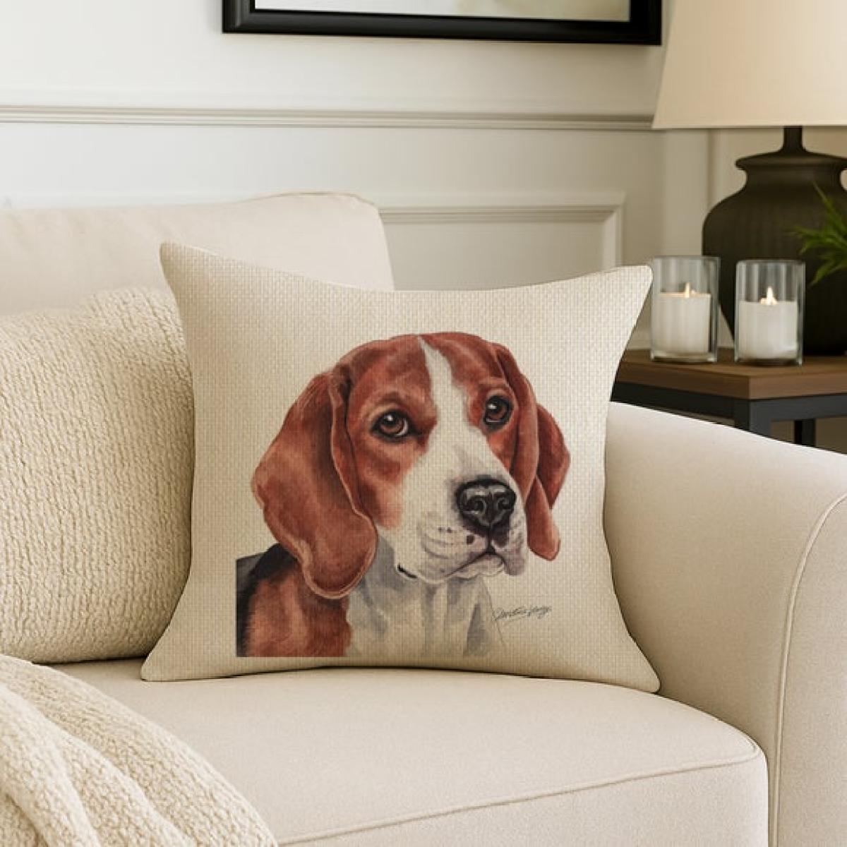 Christine Varley Beagle Square Cushion – image 1
