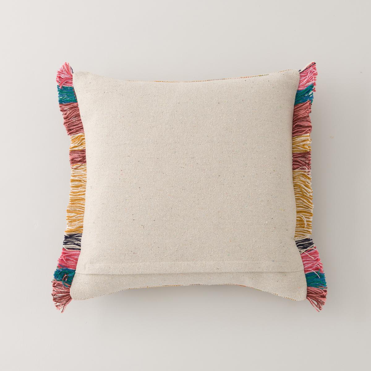 Handwoven Rainbow Cushion, 43 x 43cm Multi Coloured – image 4