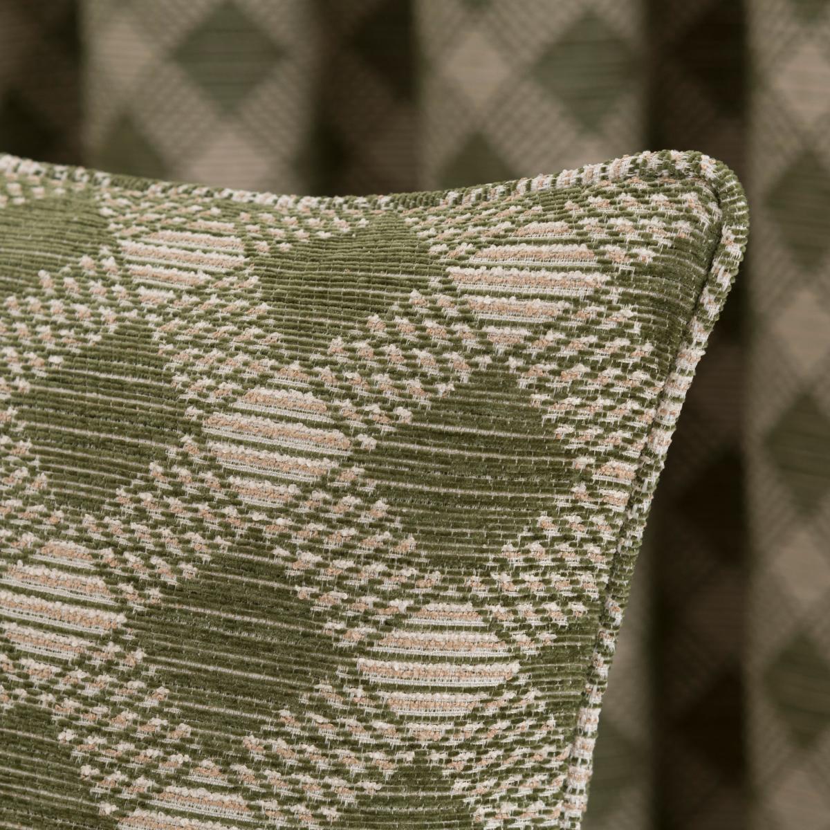 Brody Check Square Cushion Olive – image 2