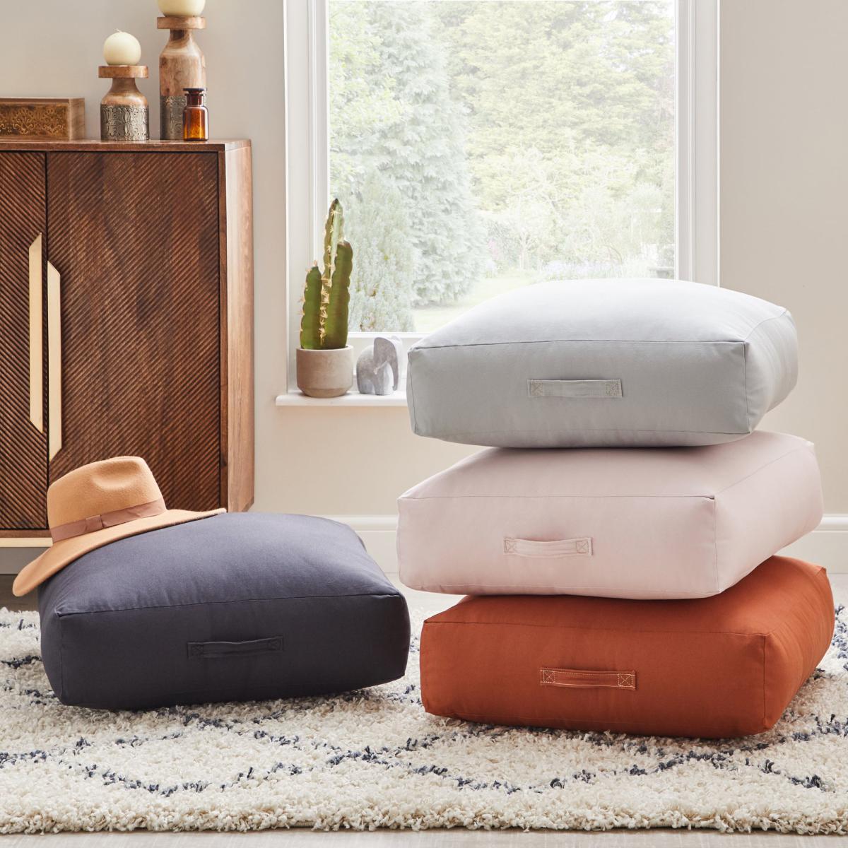 Cotton Butterscotch Floor Cushion Orange – image 4
