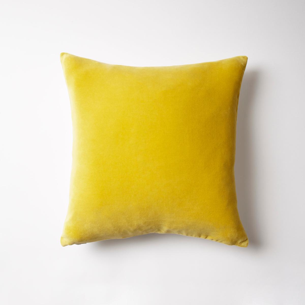 Cotton Velvet Cushion Ochre – image 2