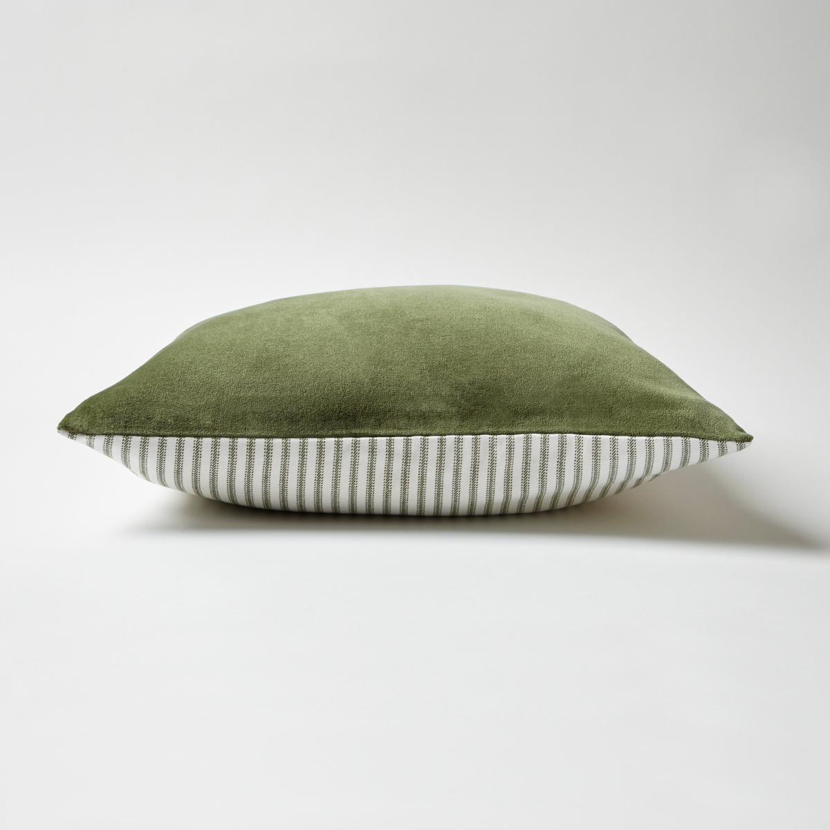 Cotton Velvet Cushion Olive – image 3