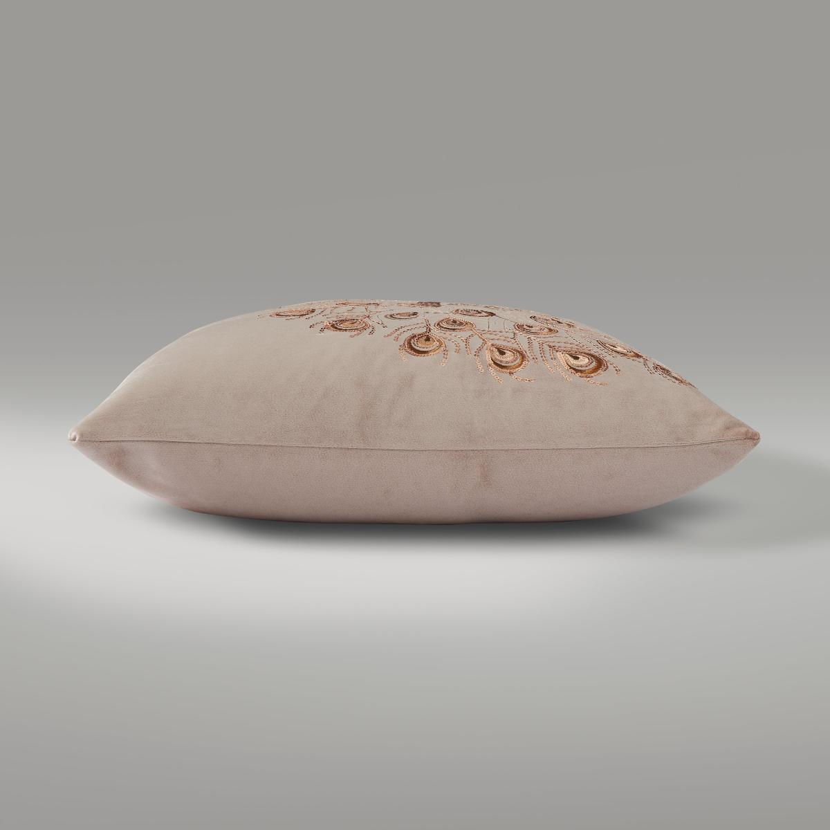 Peacock Sequin Champagne Cushion Beige – image 3