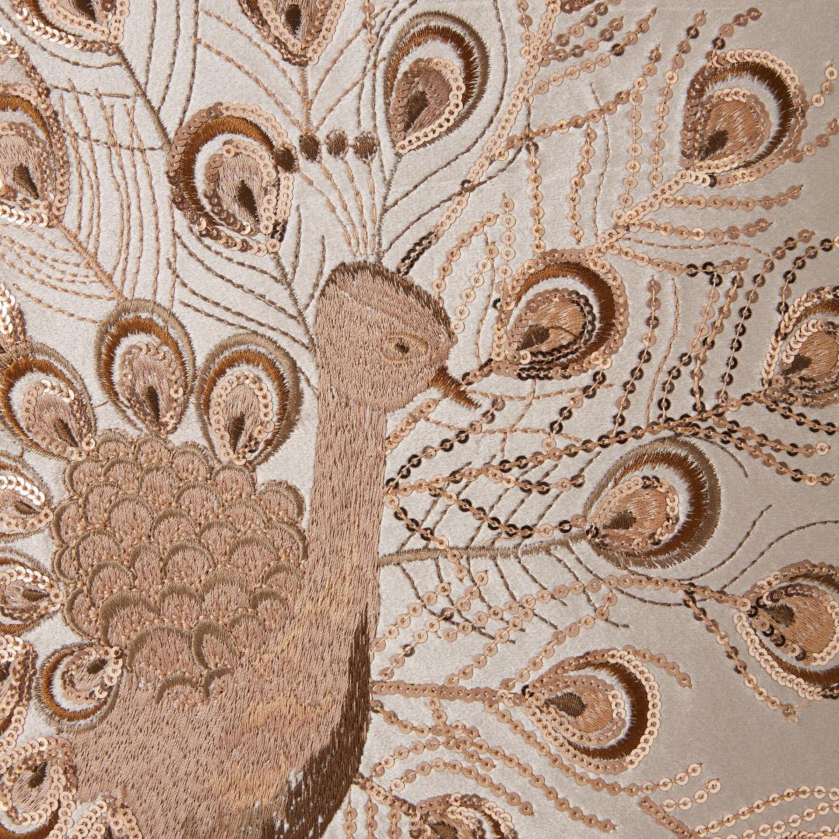 Peacock Sequin Champagne Cushion Beige – image 4