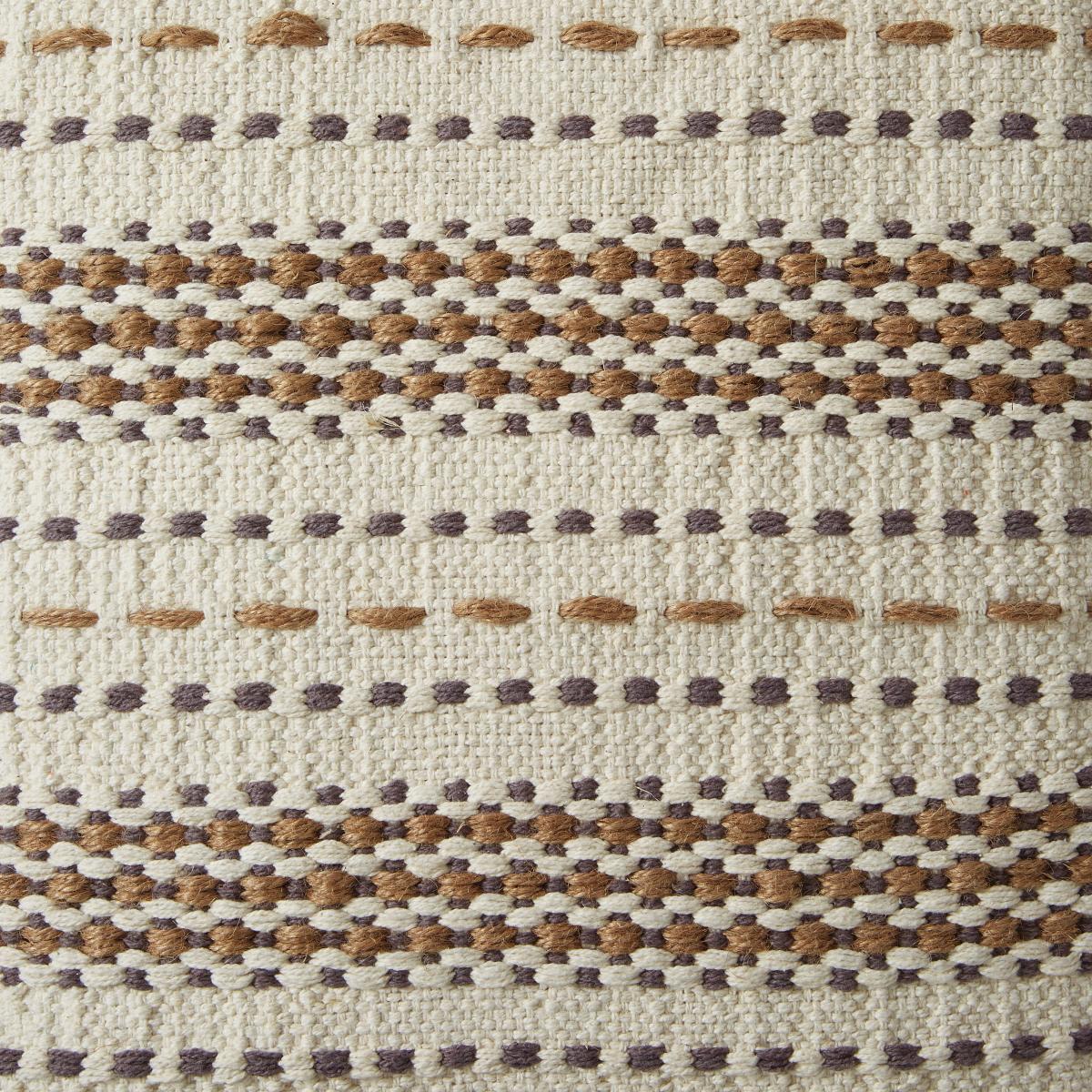 Jute Stripe Cushion 43x43cm Black – image 2