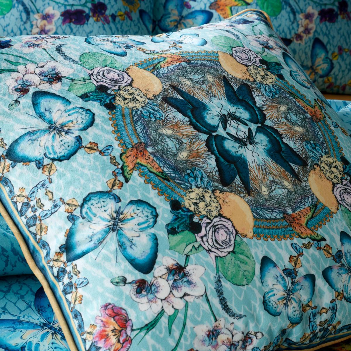 Matthew Williamson Heritage Butterfly Square Feather Filled Cushion Green – image 2