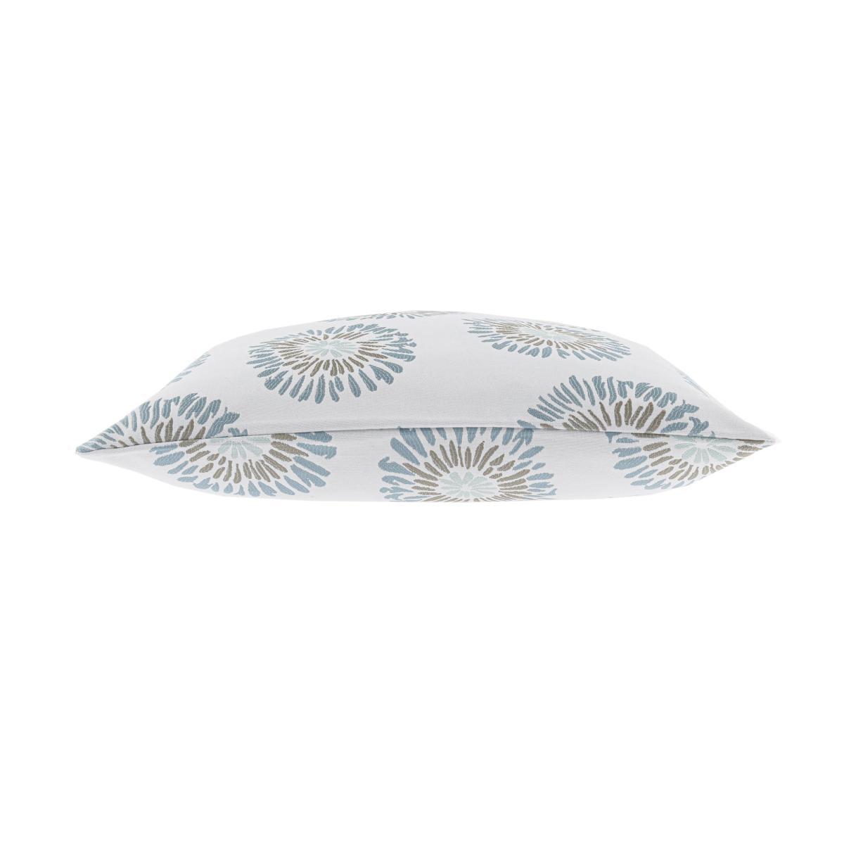 Audrey Duck Egg Floral Cushion White, Grey and Blue – image 3