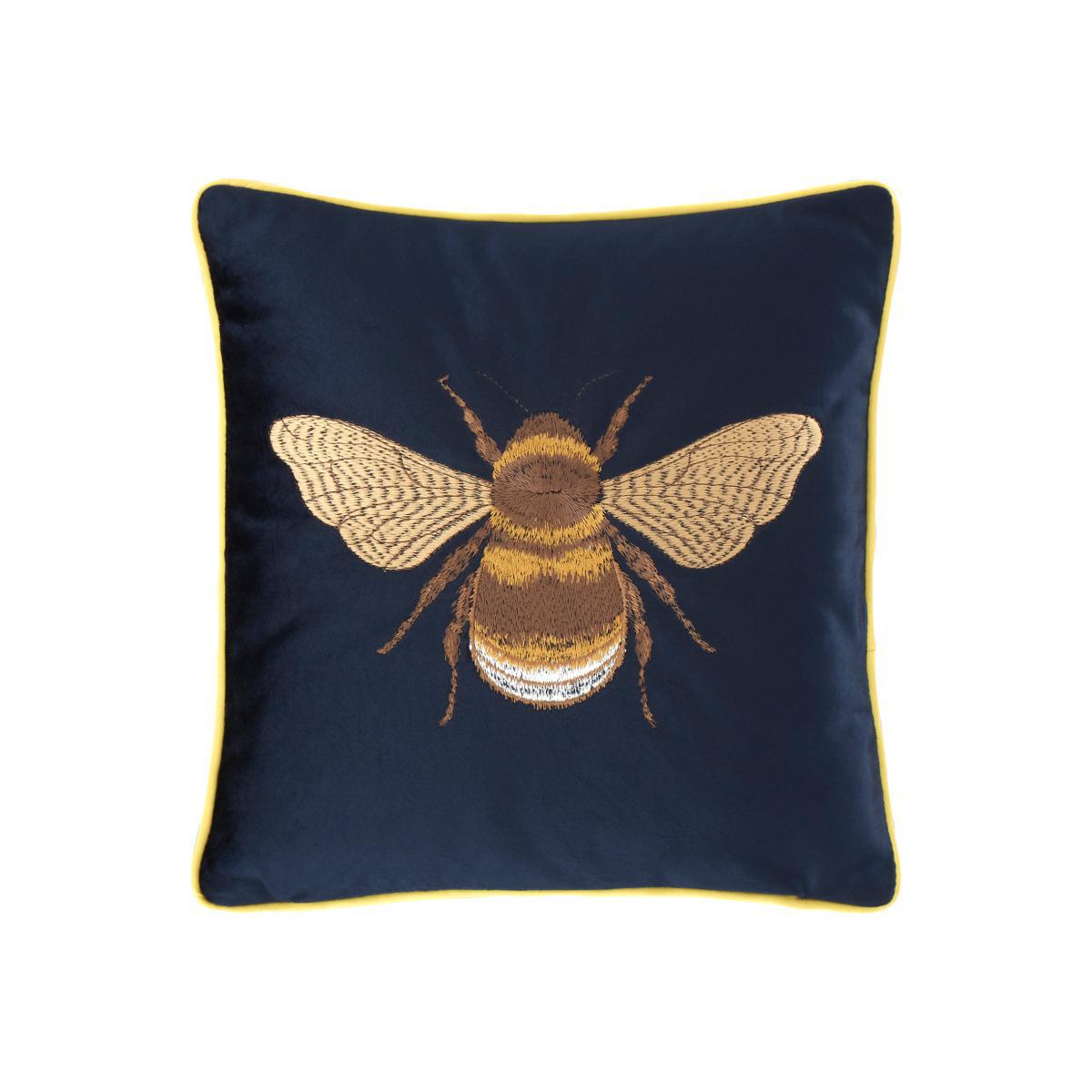 Bees Cushion Navy Navy – image 1