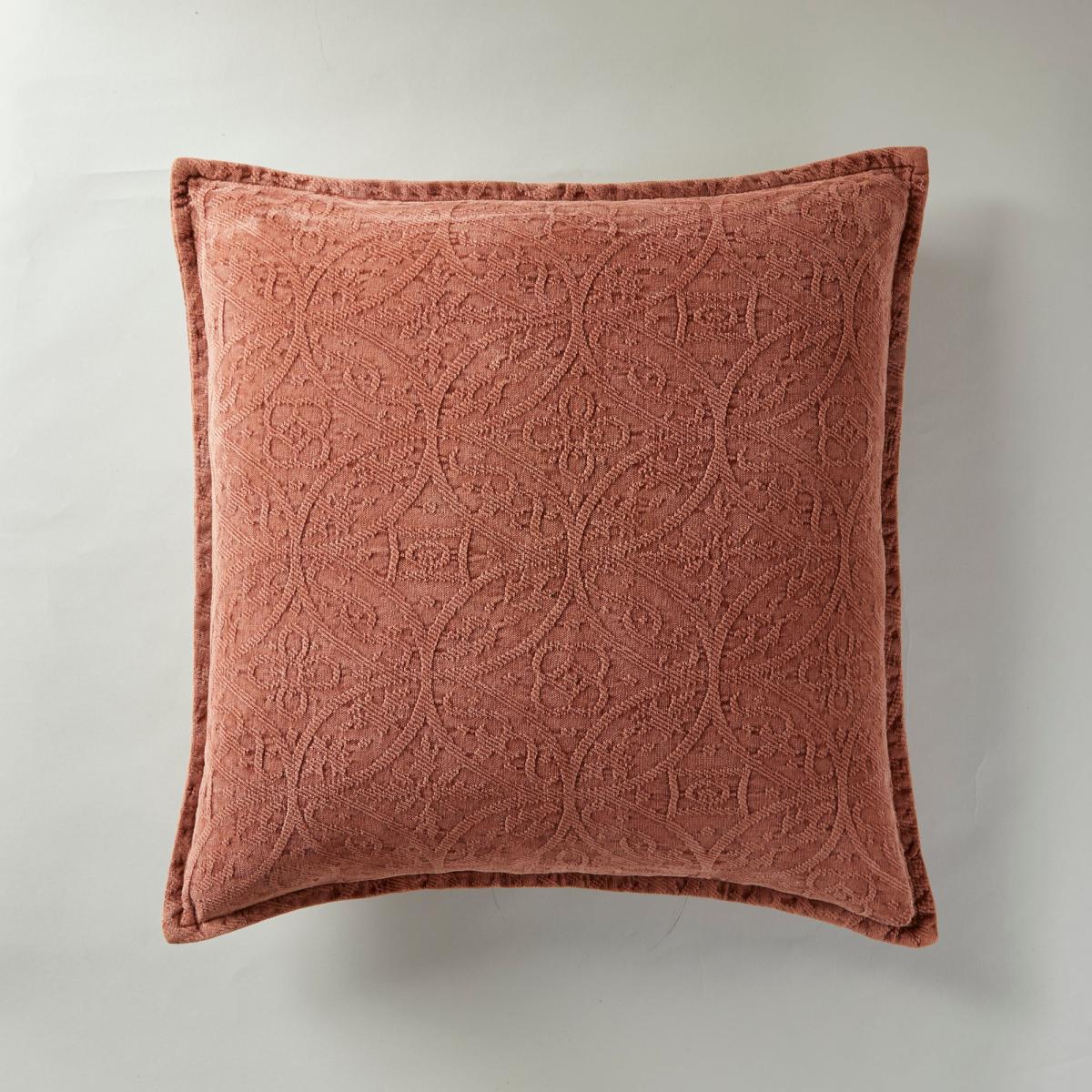 Stone Washed Chenille Cushion Terracotta – image 2