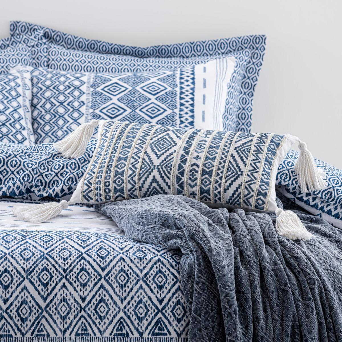 Jax Blue Mosaic Cushion Blue – image 1