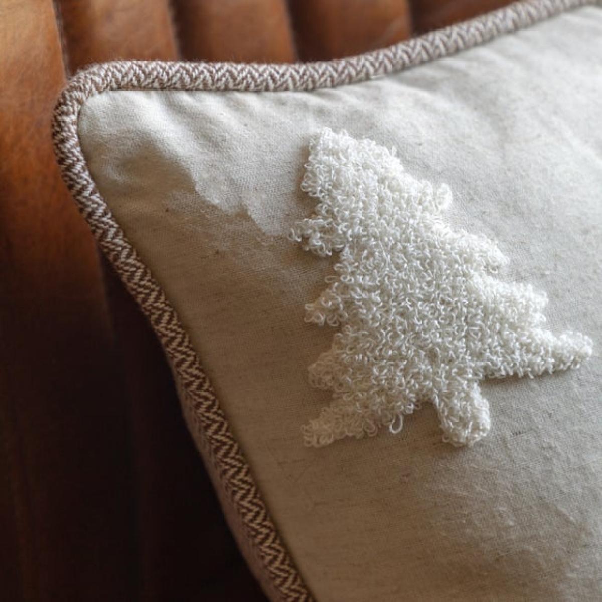 Christmas Tree Stitched Pattern Square Cushion – image 2