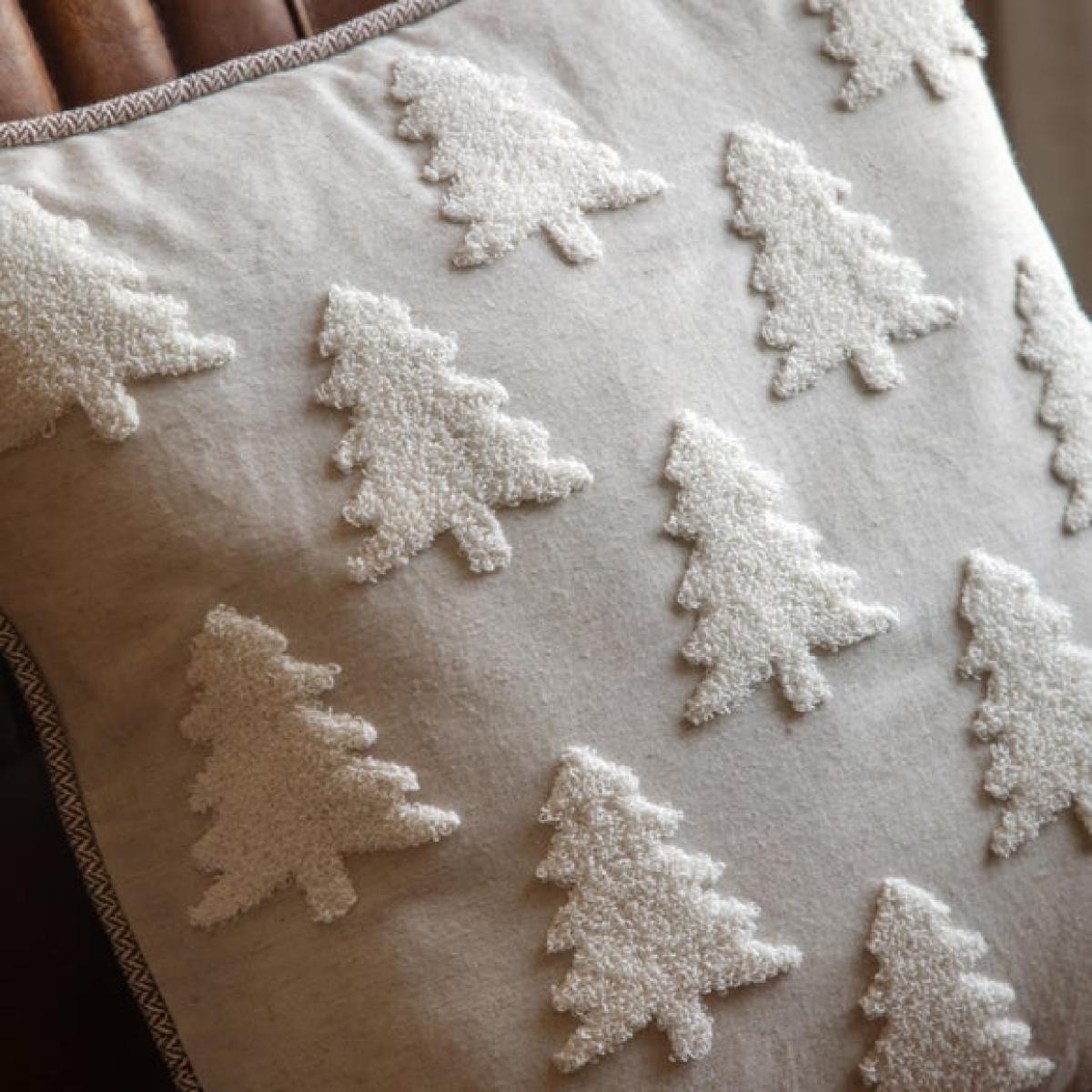 Christmas Tree Stitched Pattern Square Cushion – image 3