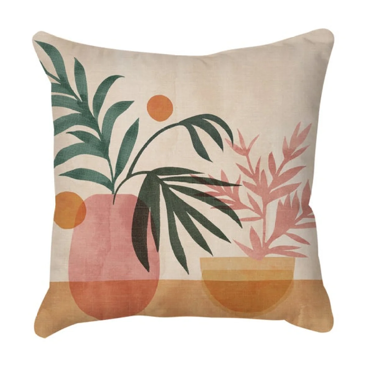 Plant Pots Line Art Square Cushion – image 3