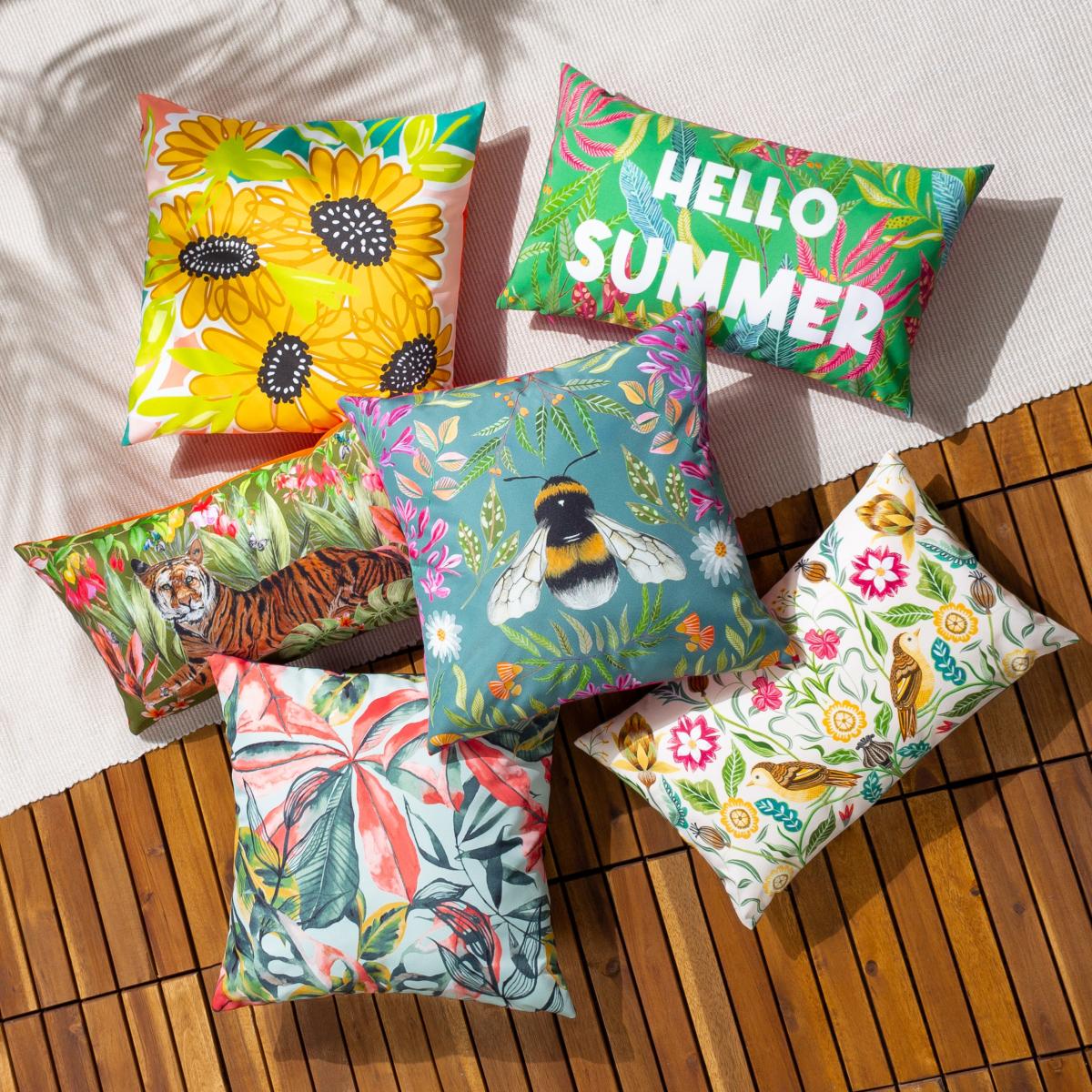 furn. Hello Summer Outdoor Boudoir Cushion MultiColoured – image 4