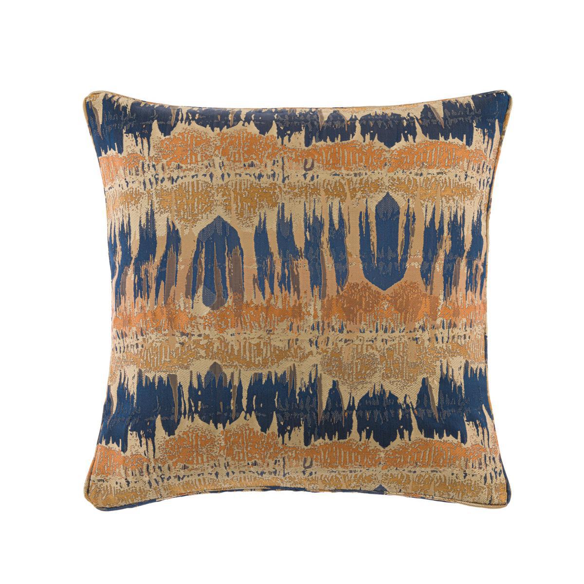 Budapest Midnight Spice Jacquard Cushion Gold and Navy Blue – image 3