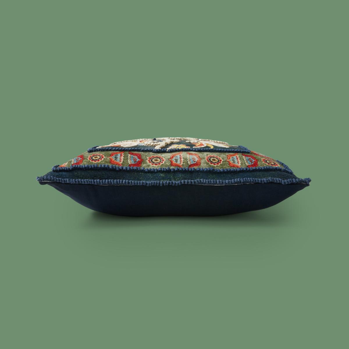 Embroidered Vase Cushion Navy (Blue) – image 6