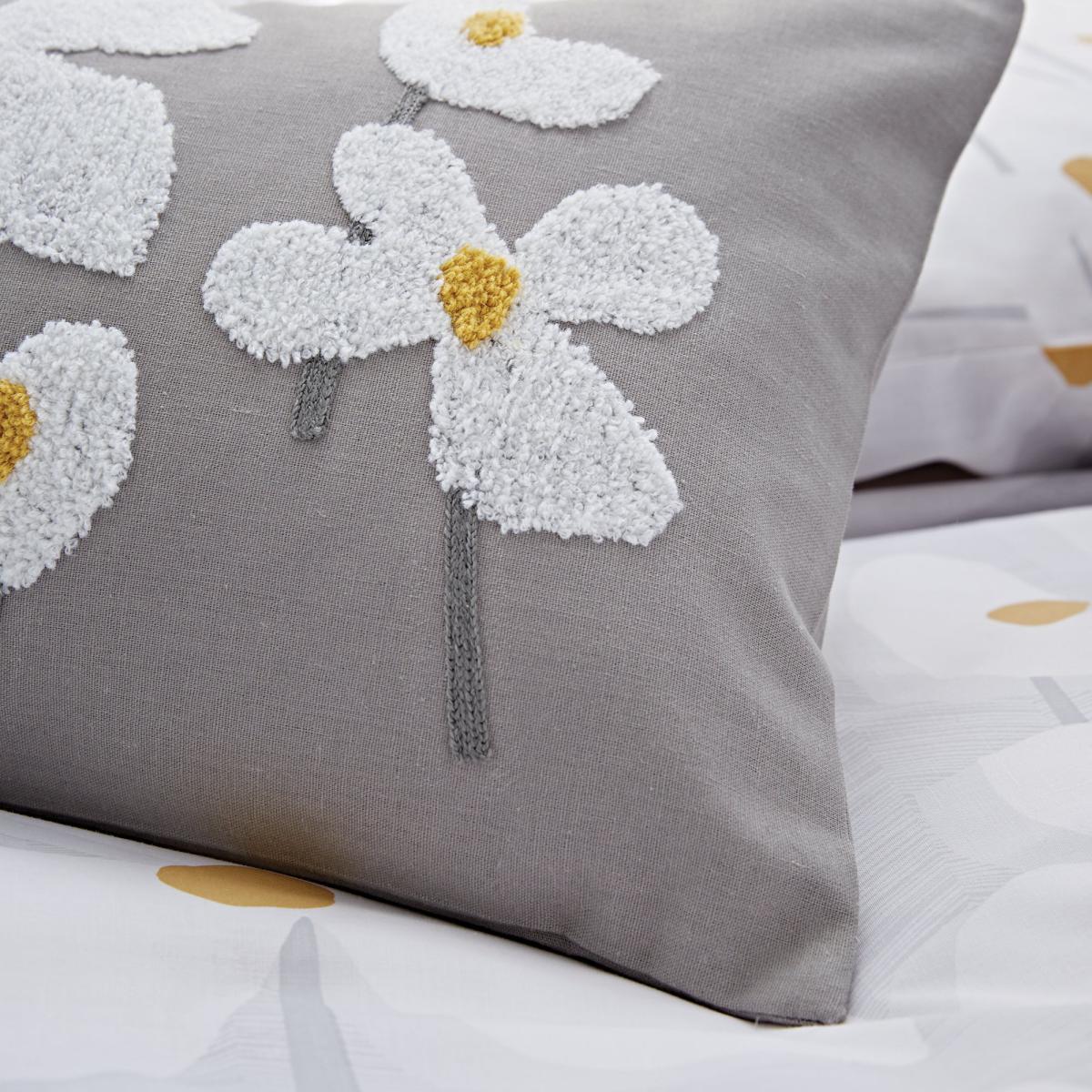 Elements Lena Embroidered Boudoir Cushion Grey – image 2