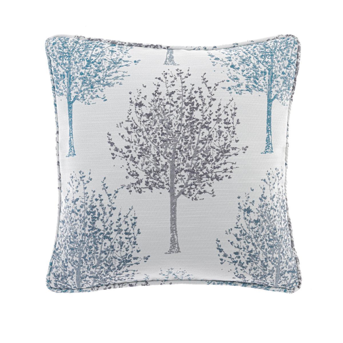 Jacquard Trees Teal Cushion Teal (Blue) – image 4